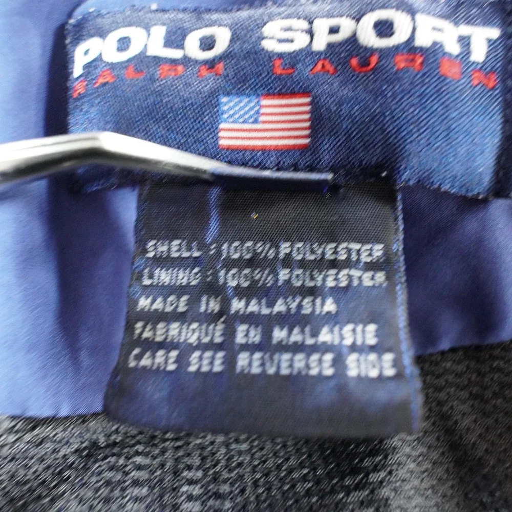 Polo Sport Ralph Lauren Jacket Mens L Blue Windbreaker Hooded Lightweight Vtg 90